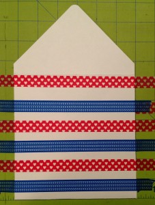 Layering Washi Tape on Custom Envelope