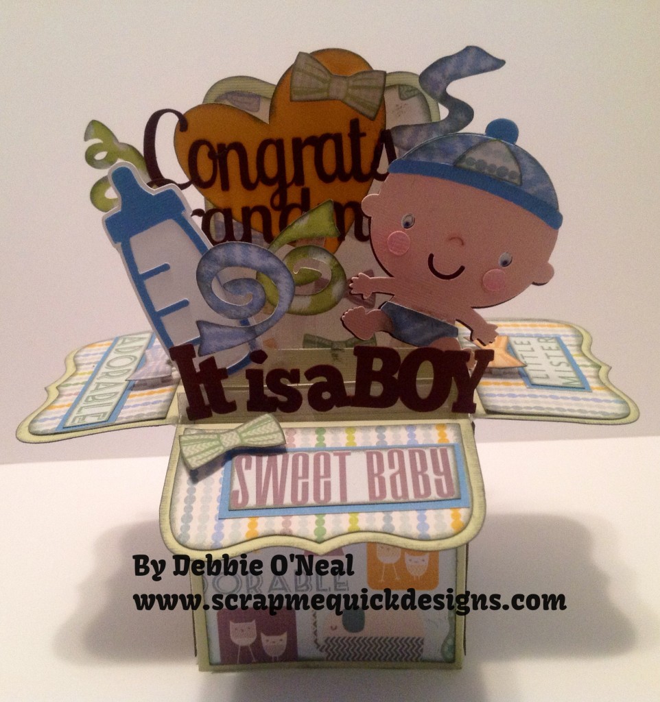 its a boy pop up box card