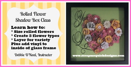 Rolled Flowers Shadow Box Class