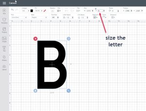 Showing how to re-size Monogram in Cricut Design Space software