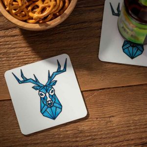 Cricut Infusible Ink Square Coaster Blank with Pen and Marker Deer Image