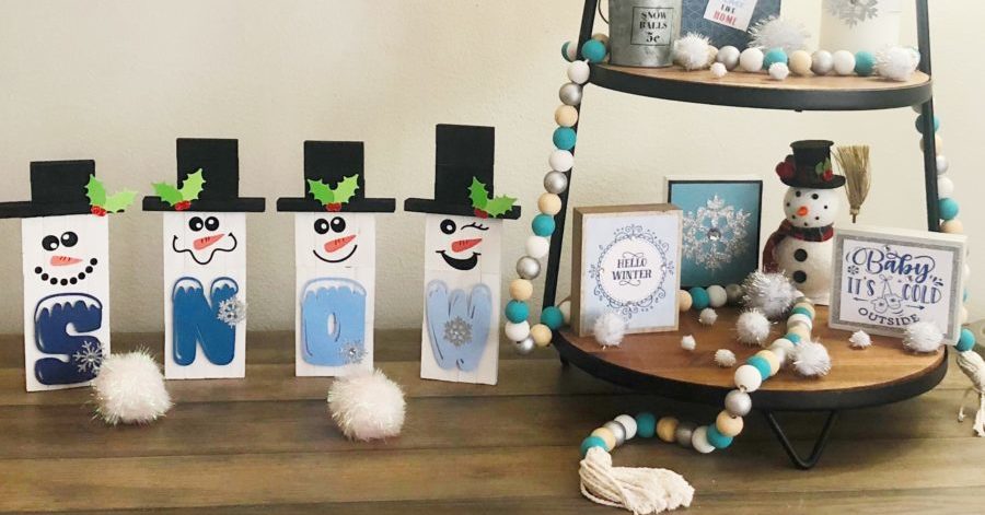 Create a Magical Winter with a DIY Lighted Glass Block Snowman