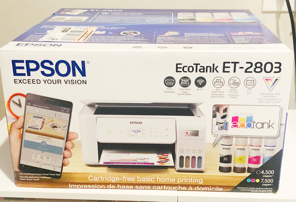 original packaging of Epson EcoTank ET 2801 Printer