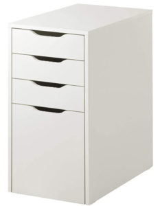 white alex 5 drawer unit