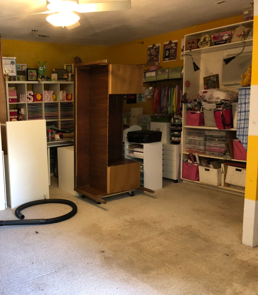 water logged craft room space