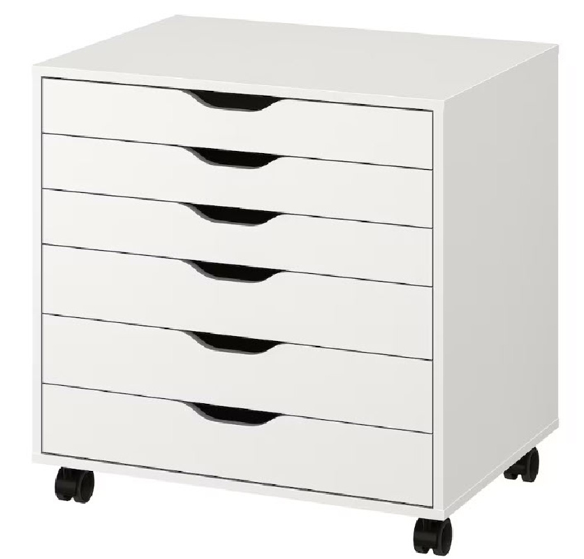 white wide Alex drawer unit from Ikea